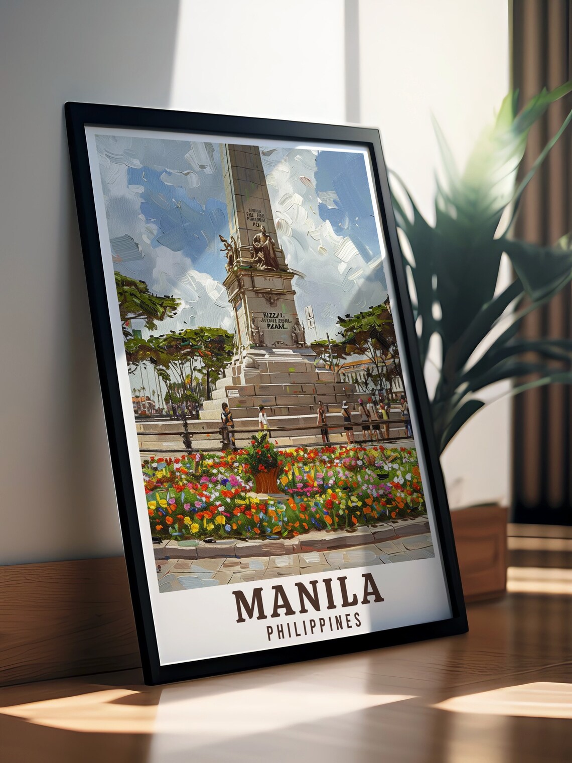 Manila Philippines Rizal Park Monument Colorful Flower Garden Poster - Image 3