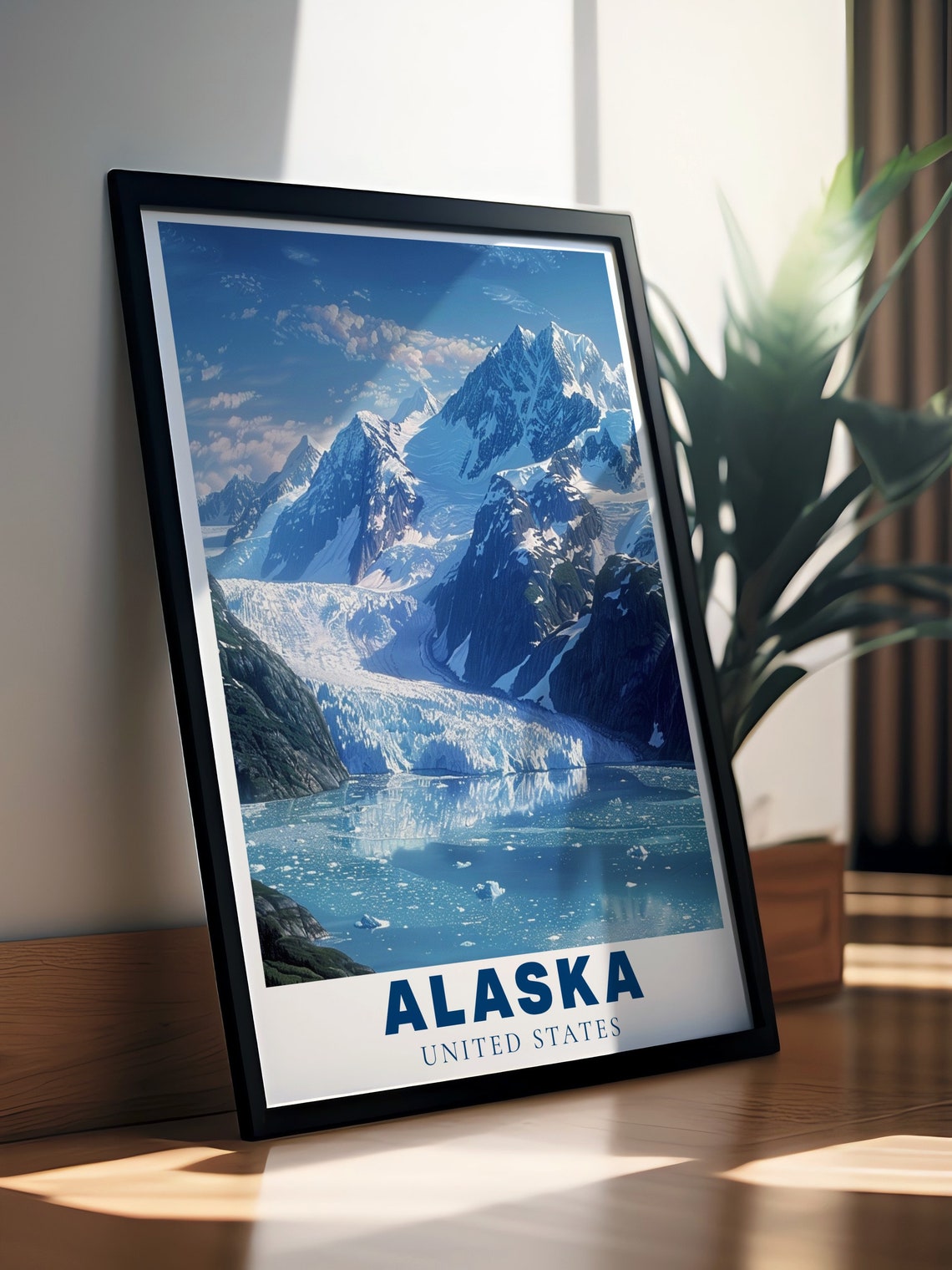 Alaska Glacier Bay Tidewater Glacier Fjord Scenic Travel Poster - Image 3