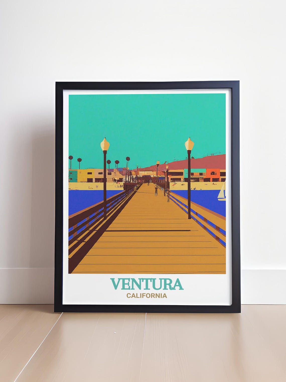 Ventura California Pier Sunset Ocean Boardwalk Travel Poster - Image 4