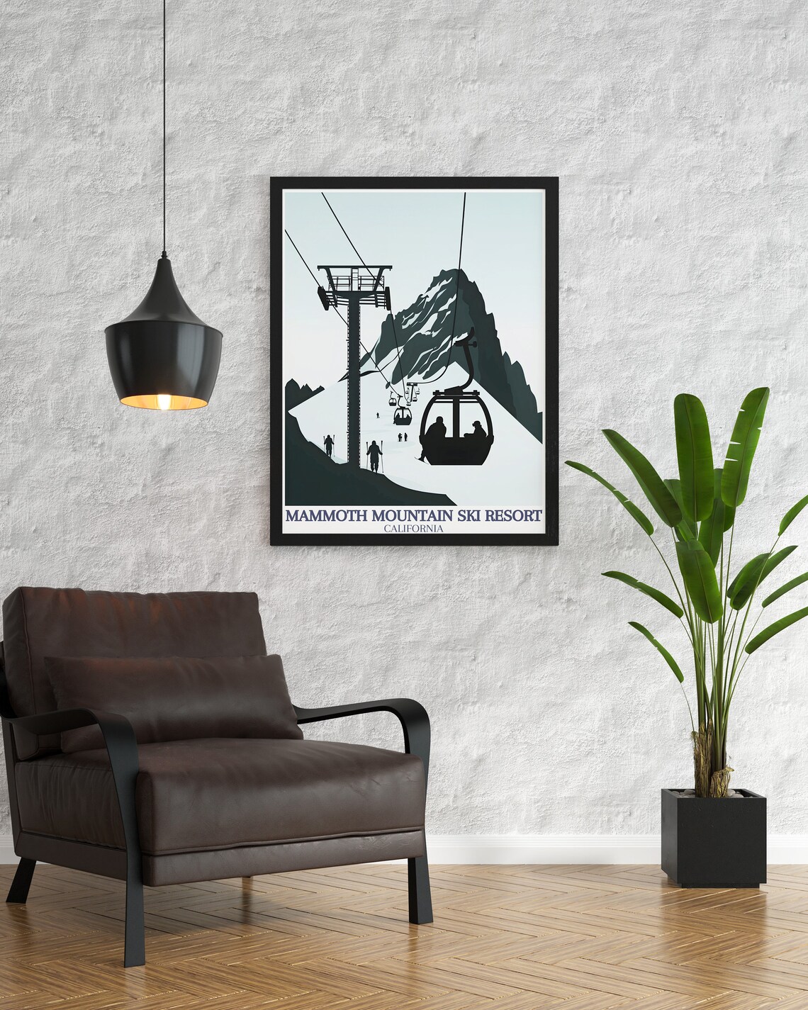 Mammoth Mountain Ski Resort Gondola Silhouette Winter Poster - Image 3
