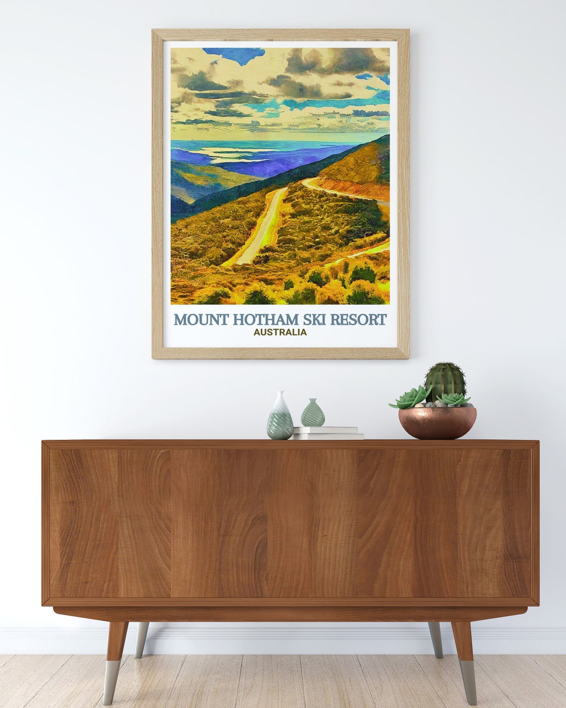 Mount Hotham Great Alpine Road Golden Hills Australia Travel Poster - Image 3