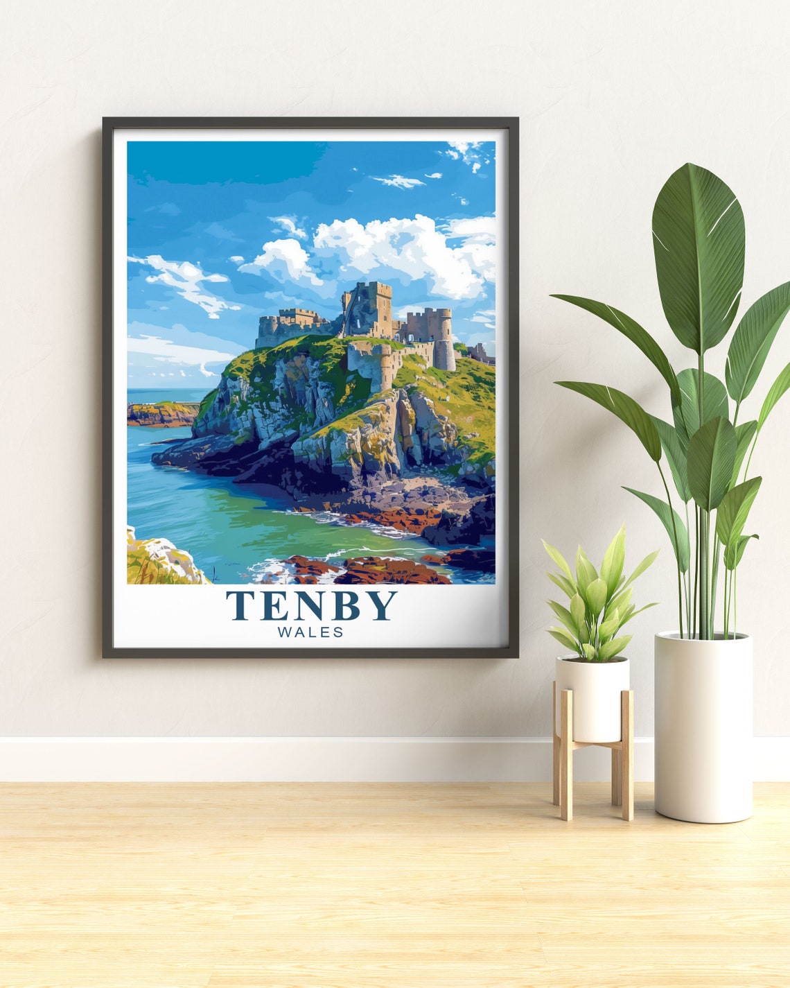 Tenby Castle And St Catherines Island Dramatic Coastal Wales Poster - Image 2
