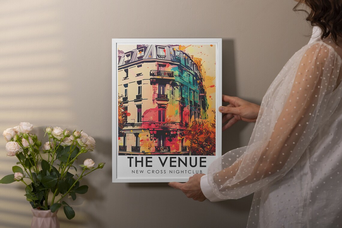 The Venue New Cross Travel Poster Exterior Facade Print London 80s 90s Artwork Uk Nightlife Wall Art Retro Travel Print - Image 2