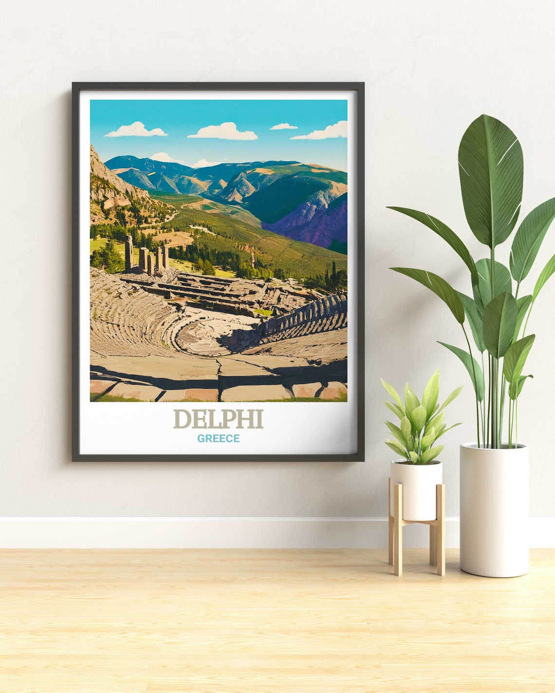 Ancient Theatre Of Delphi Overlooking Greek Mountains Travel Poster - Image 2