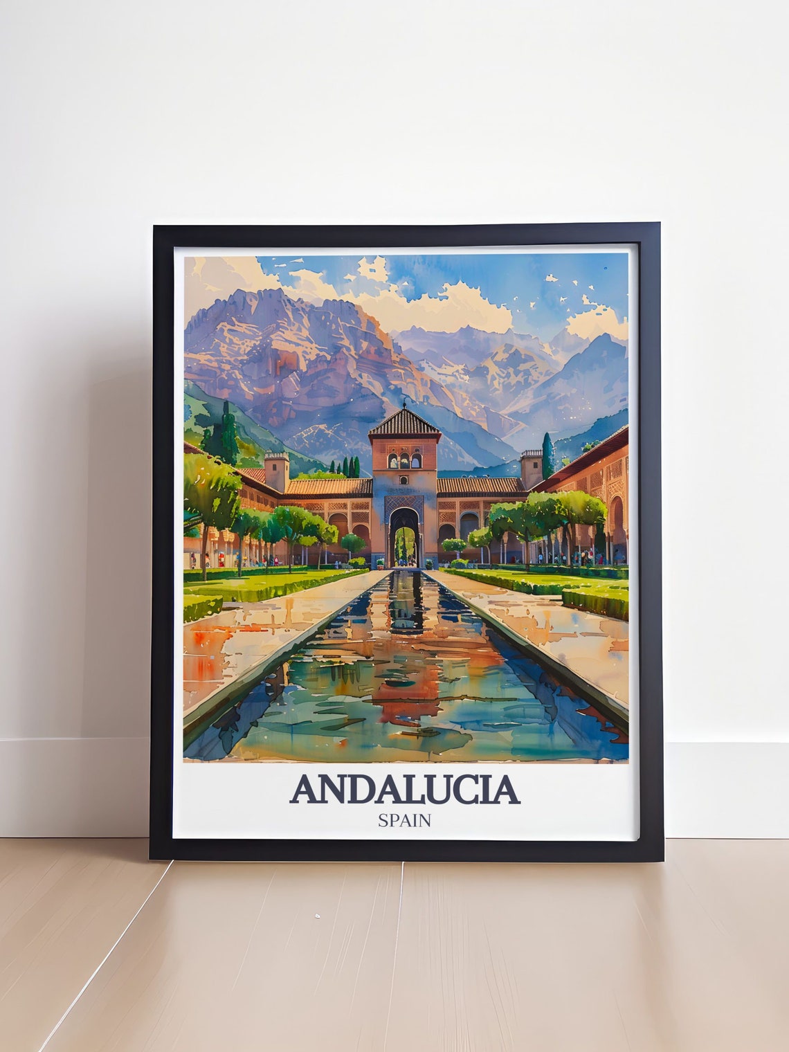 Andalucia Spain Alhambra Palace Courtyard Reflection Poster Art - Image 4