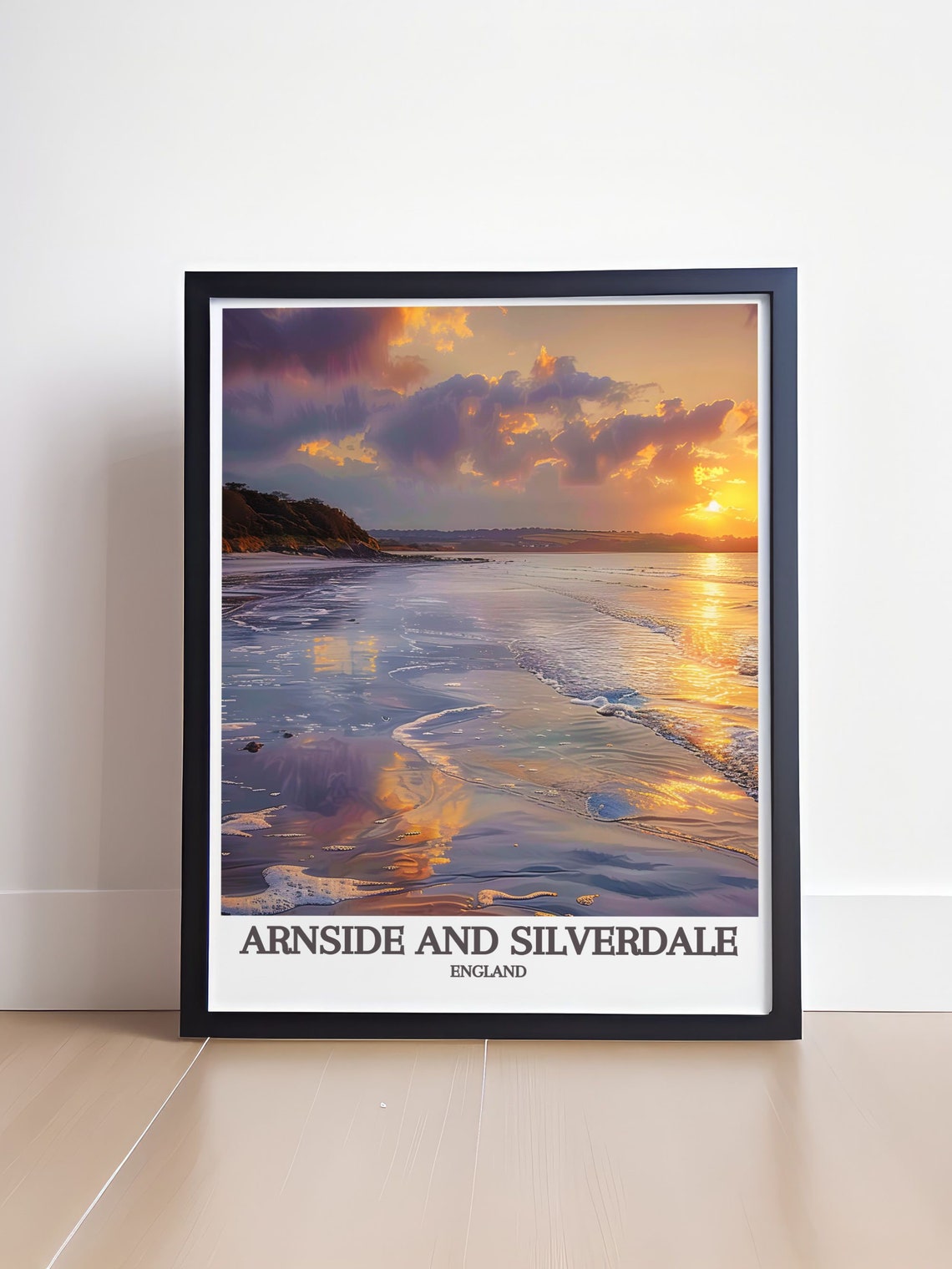 Arnside And Silverdale England Travel Poster Golden Beach Waves Art - Image 4