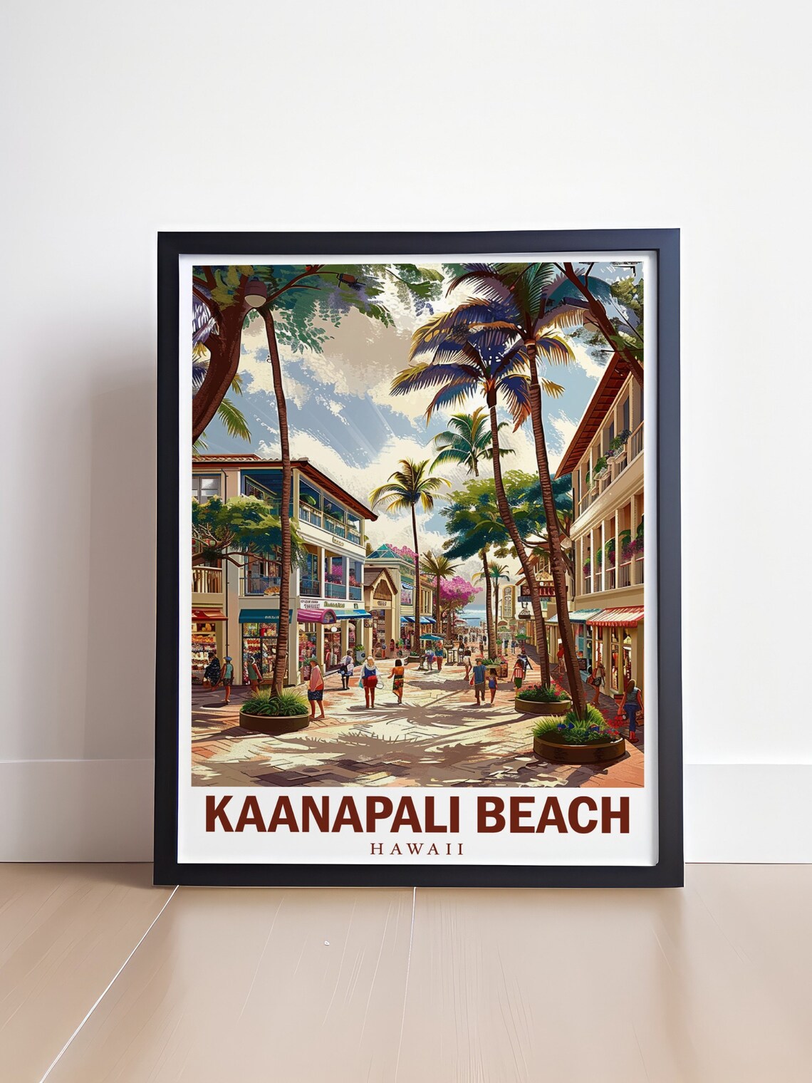Kaanapali Beach Hawaii Whalers Village Palm Street Scene Poster - Image 4