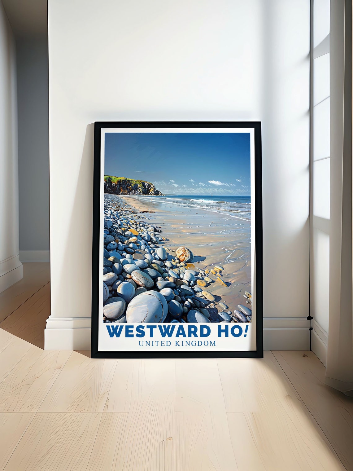 Westward Ho Pebble Ridge Beach of Smooth Round Stones Poster