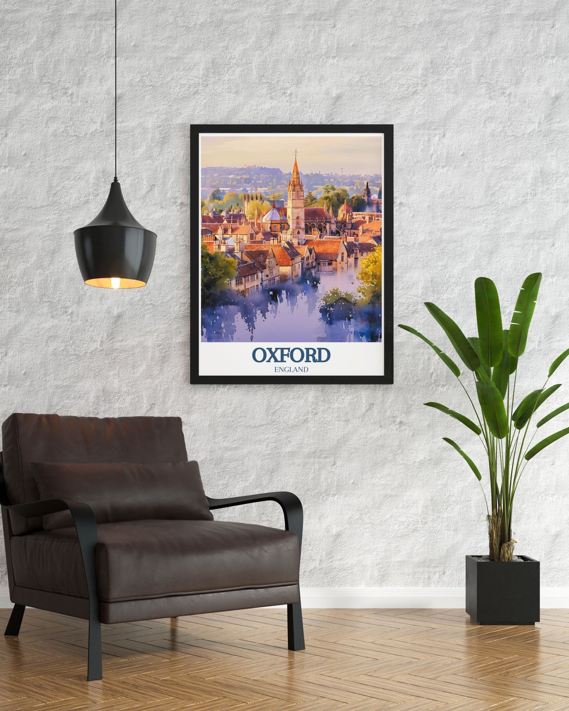 Oxford Travel Poster All Saints Church And Lincoln College Oxford Art All Saints Church And Lincoln College Poster Oxford Decor - Image 2