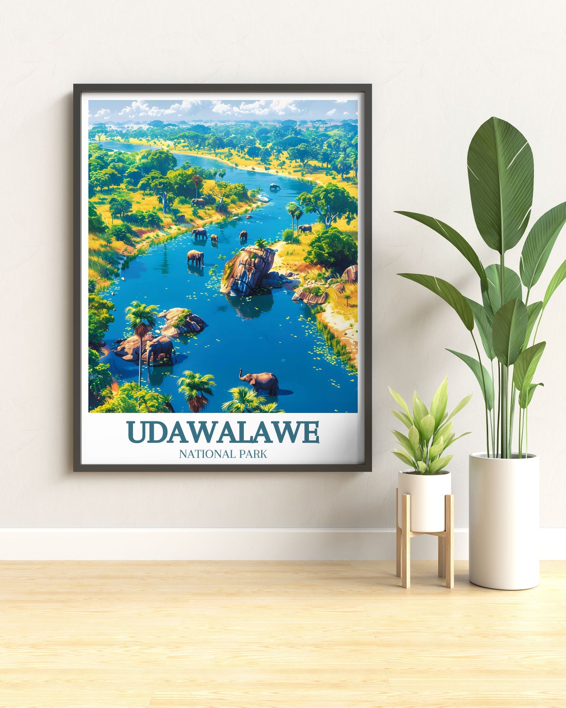 Udawalawe National Park Travel Print Framed Print Of Udawalawe Reservoir Udawalawe National Park Poster Sri Lanka Poster - Image 3