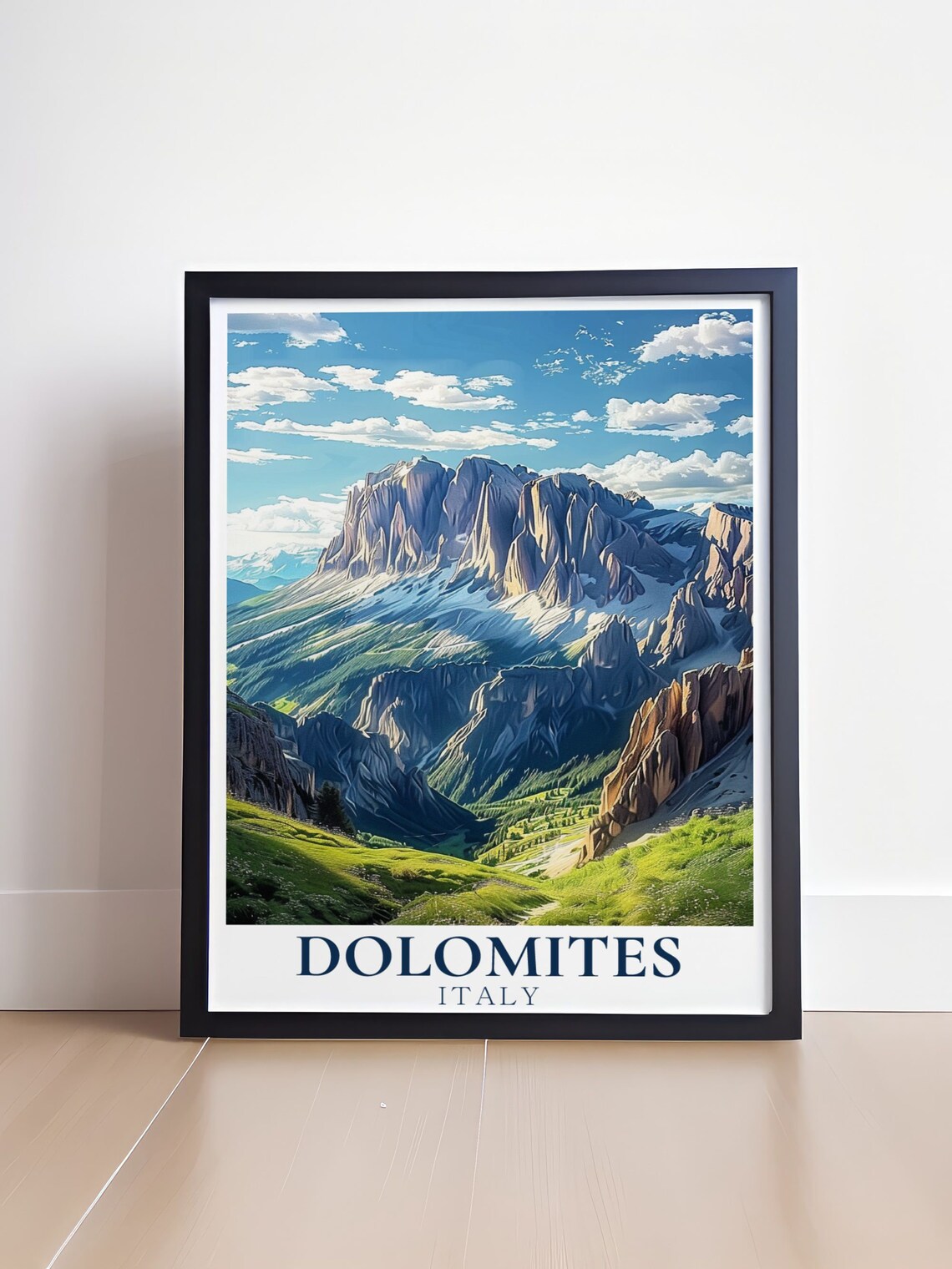 Dolomites Italy Travel Poster, Sella Group Landscape - Image 4