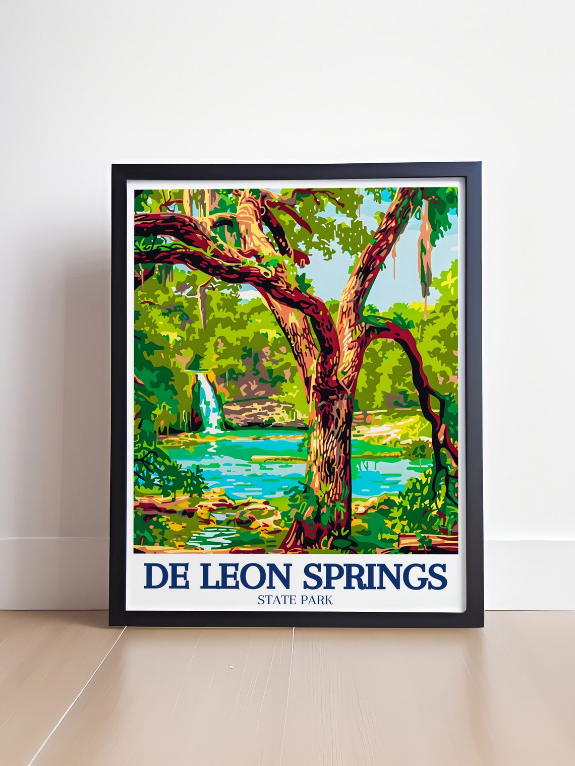 De Leon Springs Oak Tree Poster Florida Natural Spring Colorful Art - Image 4