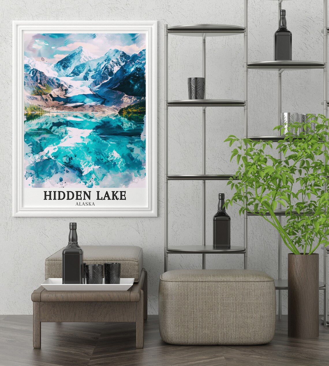 Hidden Lake Alaska Glacier Peaks Turquoise Mirror Lake Travel Poster - Image 3