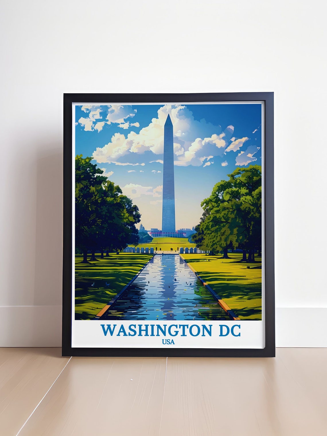 Washington DC USA Washington Monument Reflecting Pool Travel Poster - Image 4
