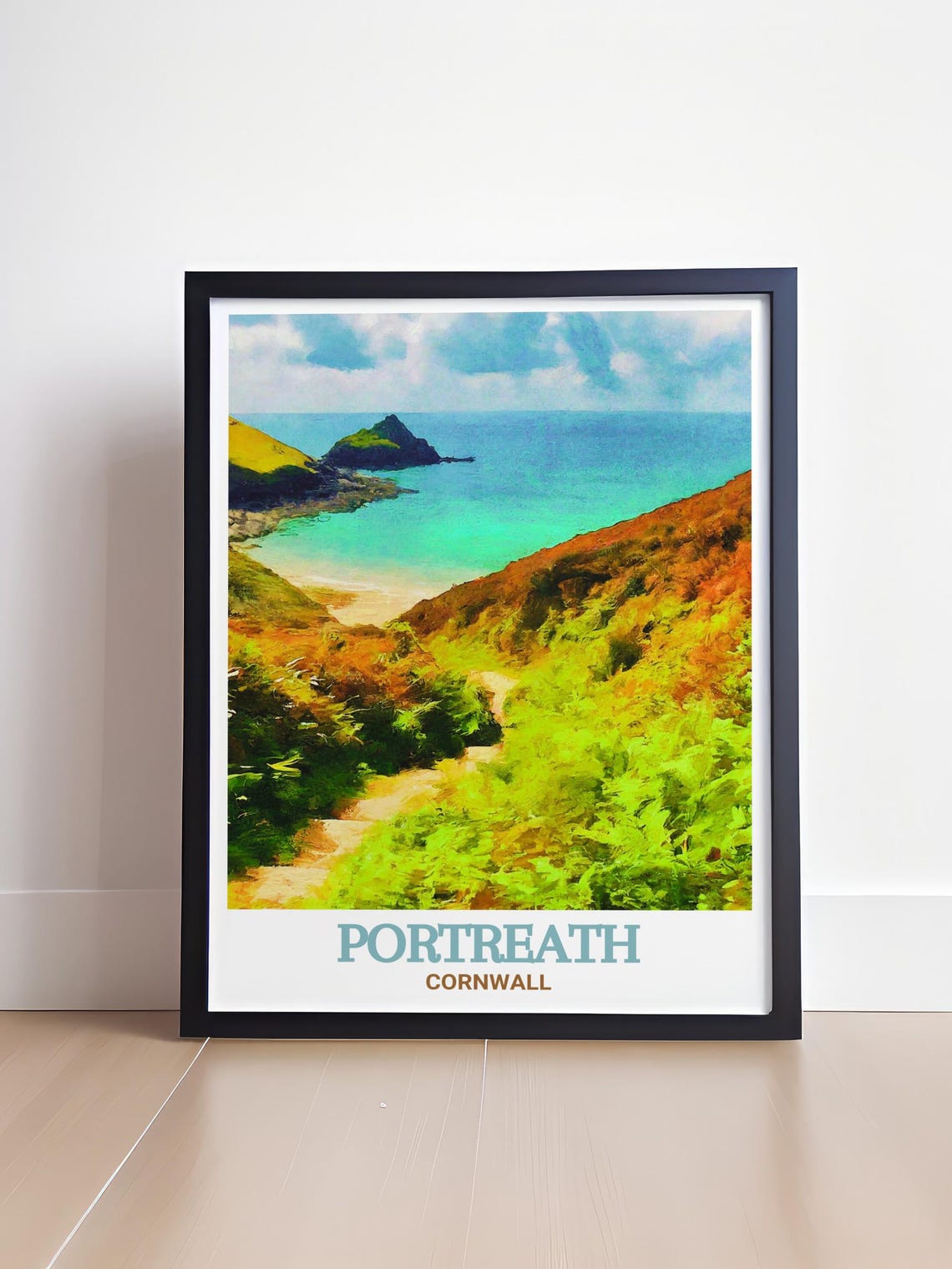 Portreath Cornwall Coastal Path Clifftop Ocean Travel Poster - Image 4