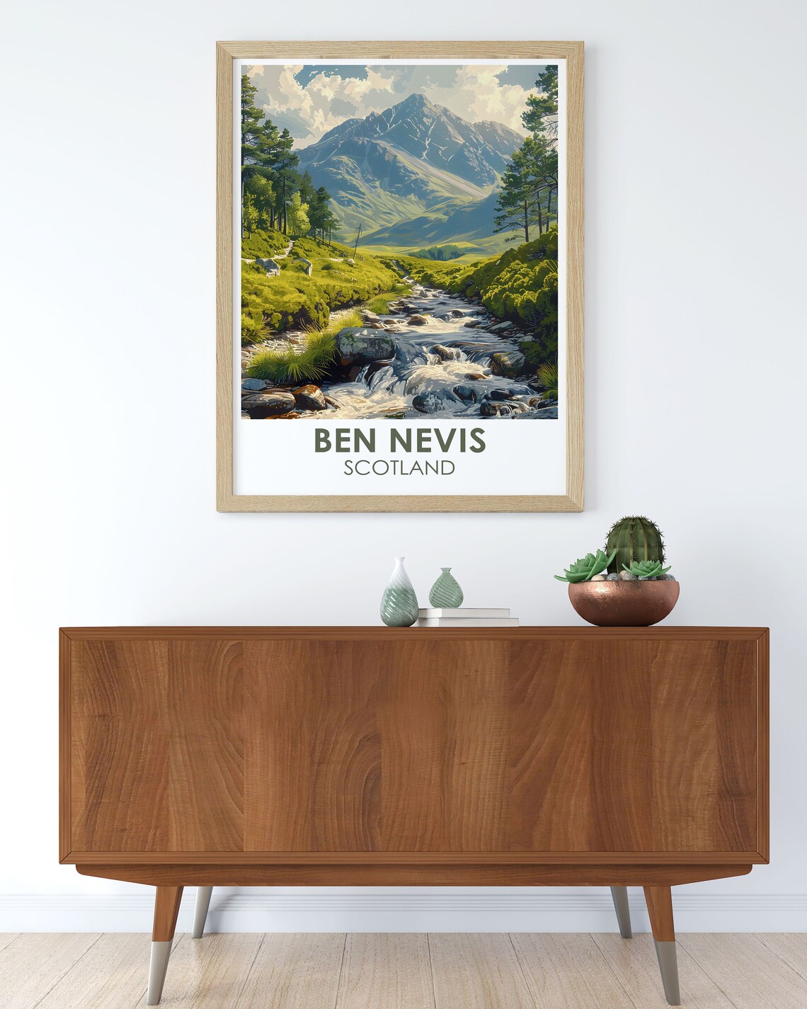 Ben Nevis Glen Nevis Valley Stream Highland Scotland Travel Poster - Image 2
