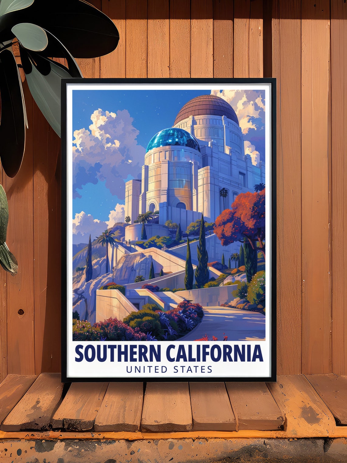 Southern California Griffith Observatory Hilltop Sunset Poster - Image 2