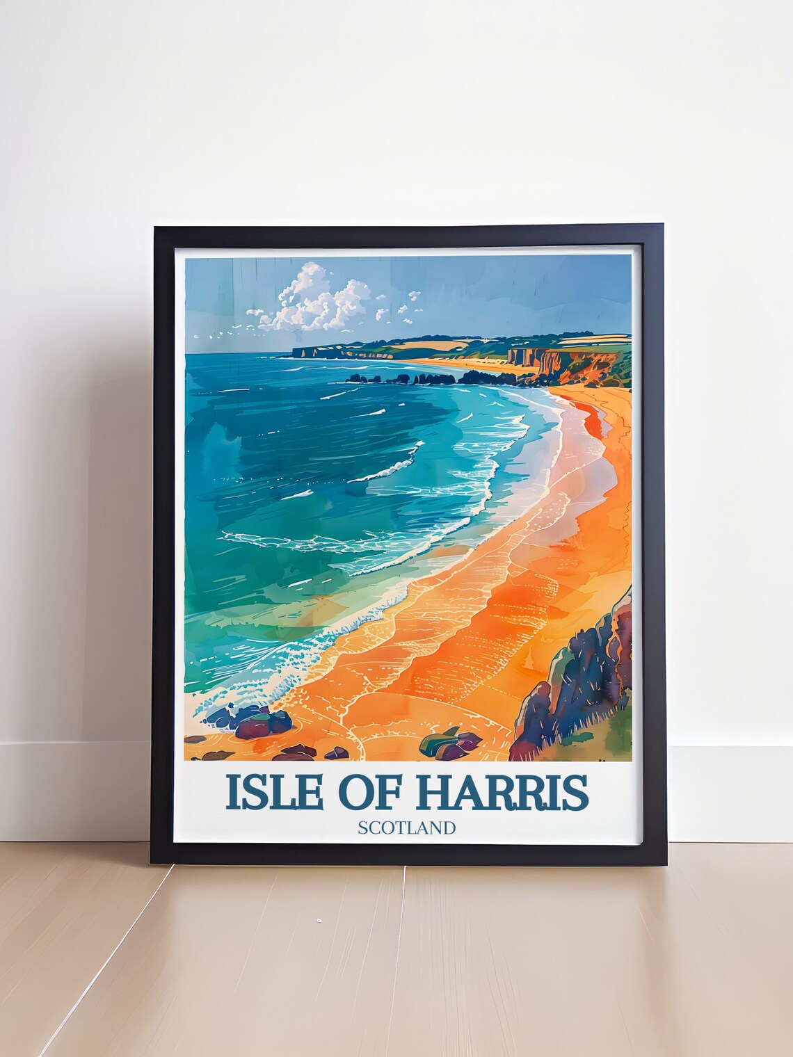 Isle Of Harris Scotland Golden Beach Coastline Scenic Travel Poster - Image 4