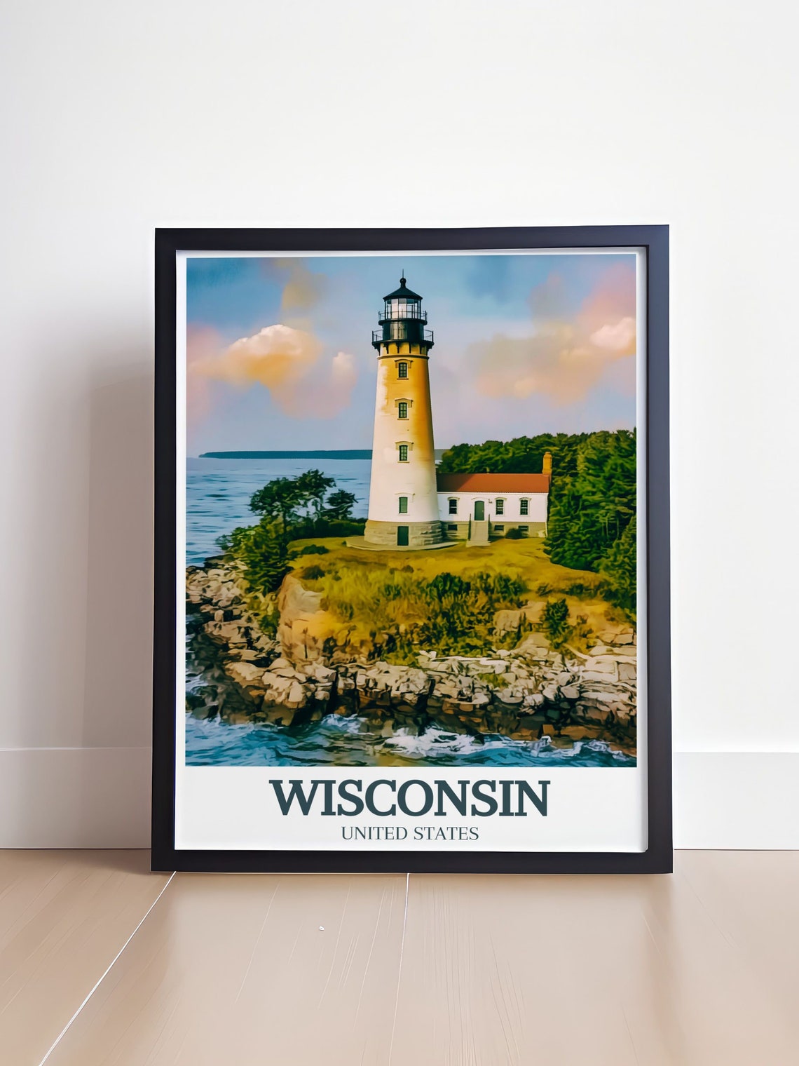 Cana Island Lighthouse in Door County Wisconsin Golden Hour Poster - Image 4