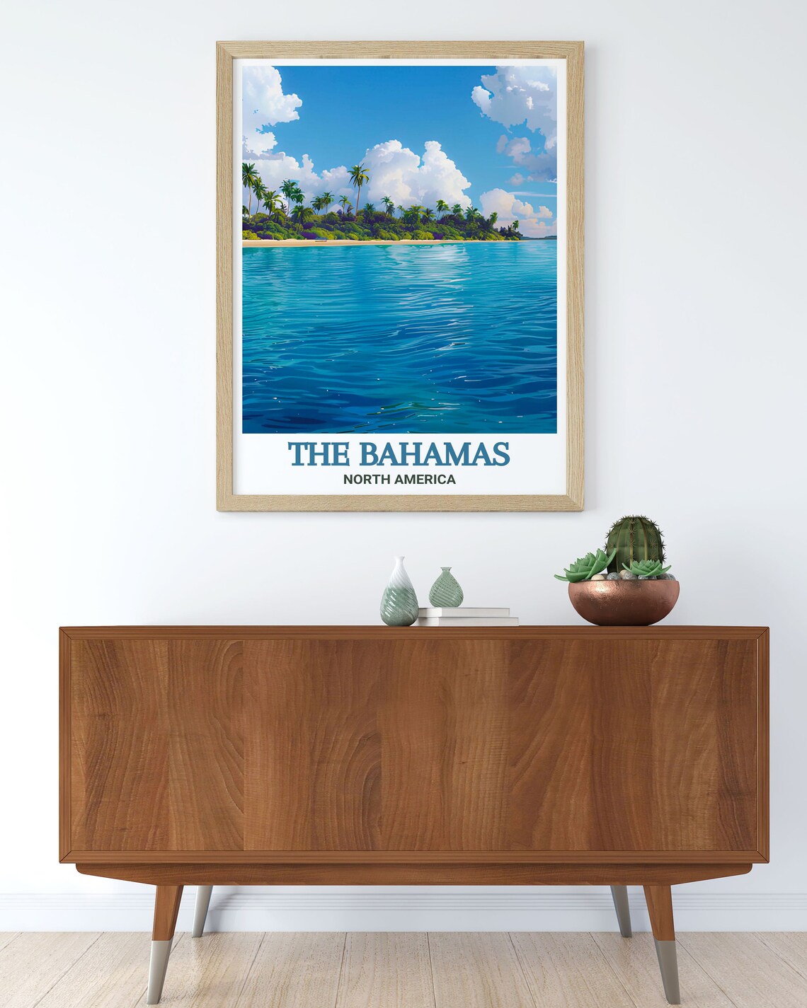 The Bahamas Palm Island Turquoise Caribbean Sea Horizon Poster - Image 2
