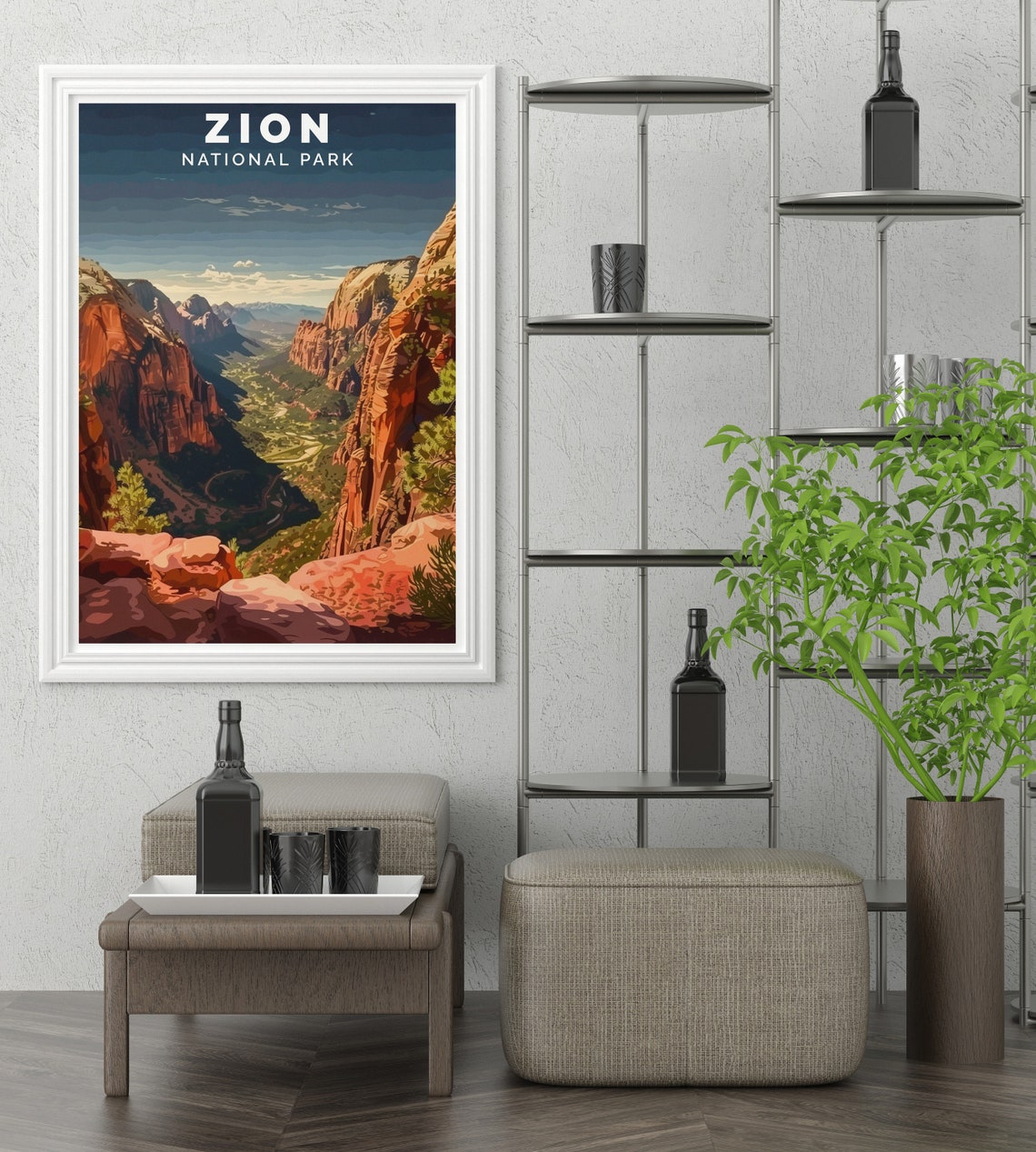 Zion National Park Prints Zion Angels Landing Art Print Zion Wall Art Angels Landing Travel Poster Zion Angels Landing Decor - Image 2