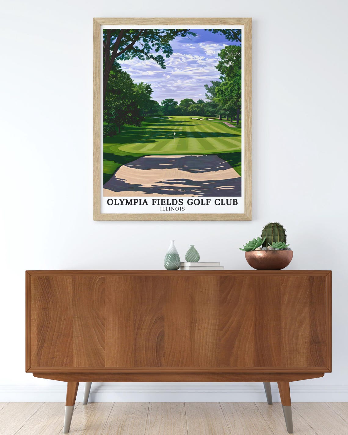 Olympia Fields Golf Club Illinois Tree-Lined Fairway Bunker Poster - Image 2