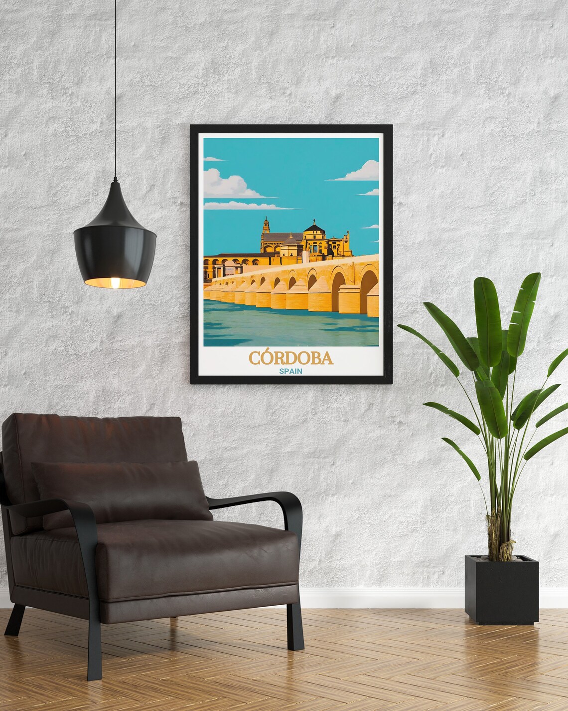 Cordoba Spain Roman Bridge Guadalquivir River Pop Travel Poster - Image 3