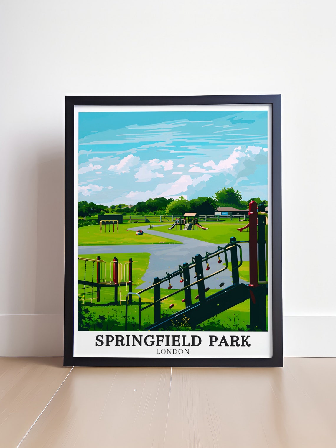 Springfield Park London Playground Swings Slides Sunny Park Poster - Image 4