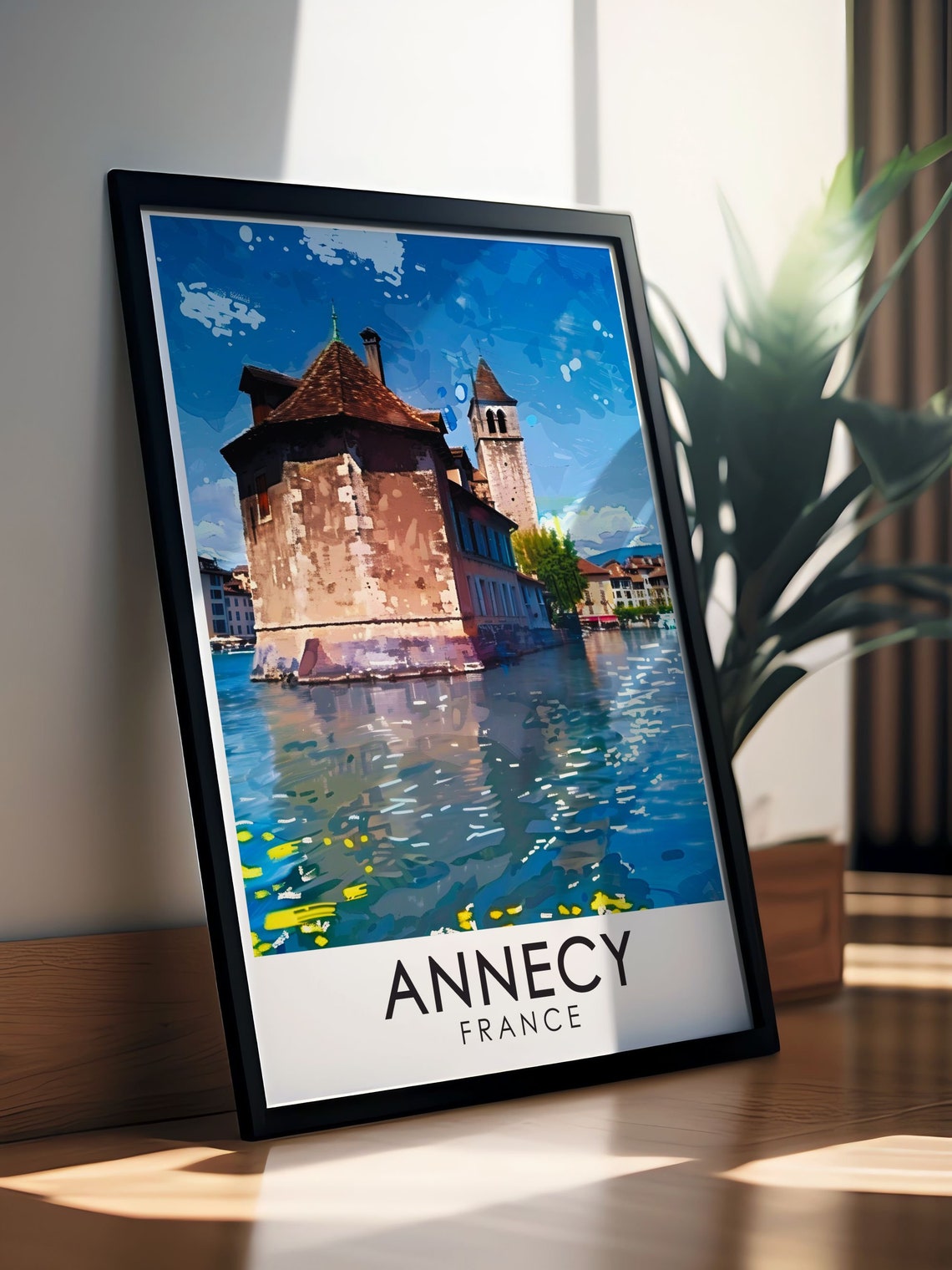 Annecy Travel Posters Palais De Lisle Artwork France Travel Art Lake Annecy Wall Art France Art Collection Lake Annecy Prints - Image 2