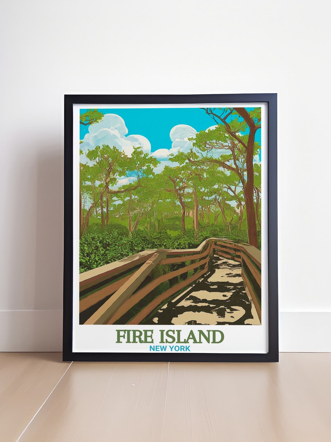 Fire Island New York Sunken Forest Boardwalk Woods Trail Poster - Image 4
