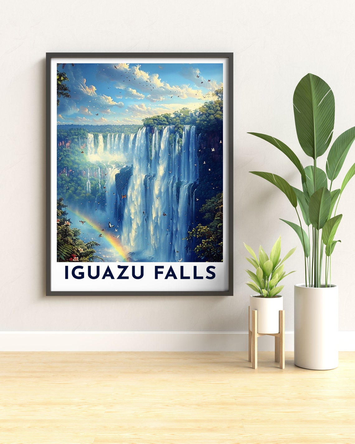 Iguazu Falls Rainbow Butterflies Misty Rainforest Falls Poster - Image 3