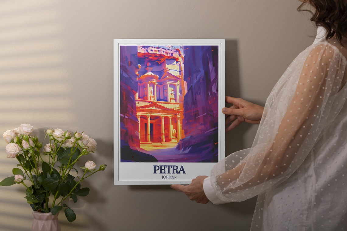 Petra Jordan The Treasury Purple Sunset Canyon Travel Poster - Image 2