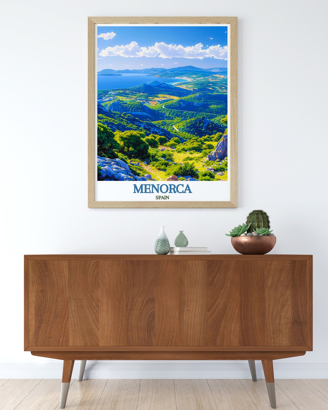 Menorca Monte Toro Panoramic Hills Coast View Travel Art Poster - Image 3