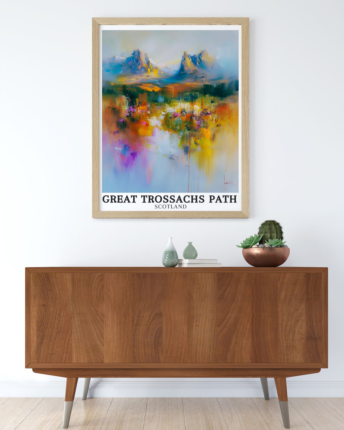 Great Trossachs Path Scotland Impressionist Mountain Landscape Poster - Image 3