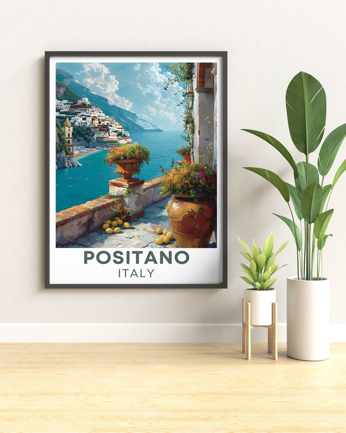 Positano Cliffside Village Viewed from a Lemon Terrace Poster - Image 2