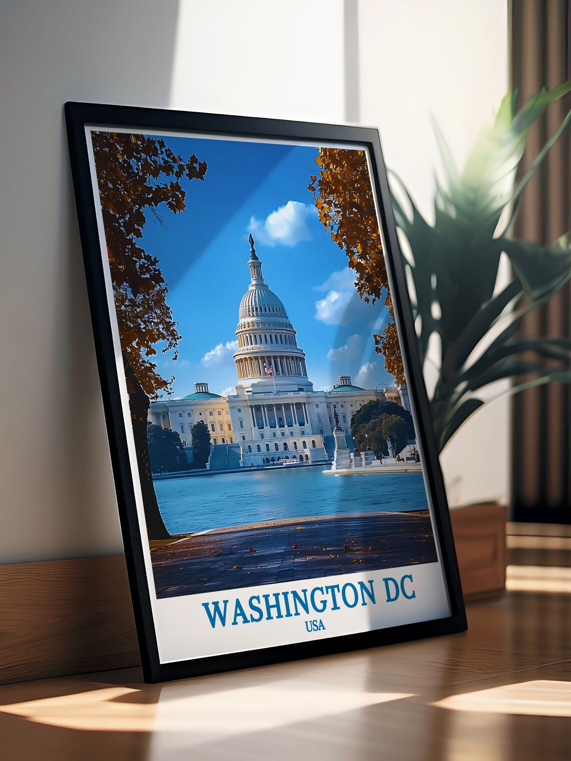 Washington DC USA US Capitol Building Fall Autumn Travel Poster - Image 2