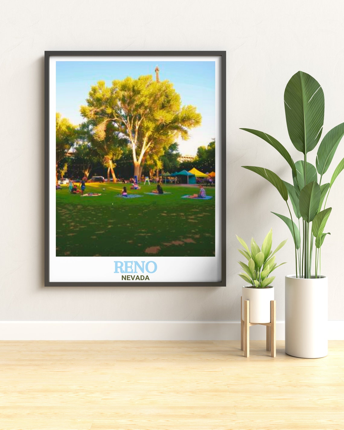 Reno Travel Poster Idlewild Park Travel Posters Reno Skyline And Idlewild Park Art Prints Reno Gifts Idlewild Park Travel Print - Image 2