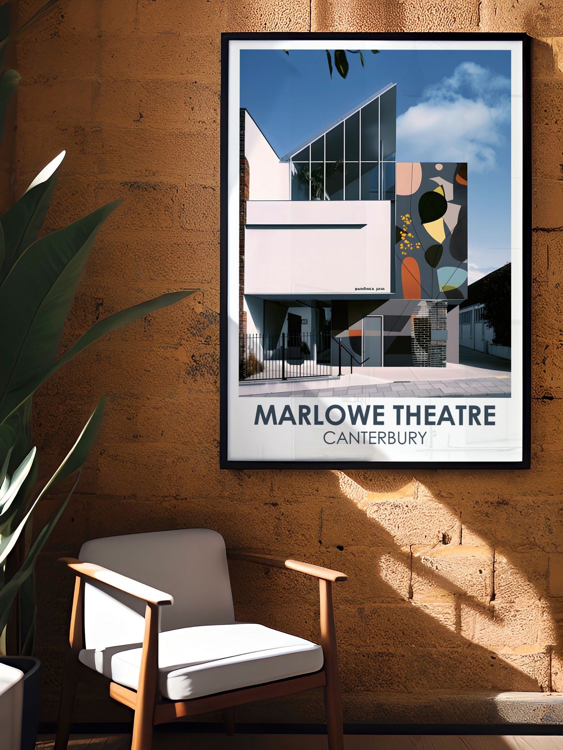 Marlowe Theatre Canterbury Modern Building Glass Facade Poster - Image 2