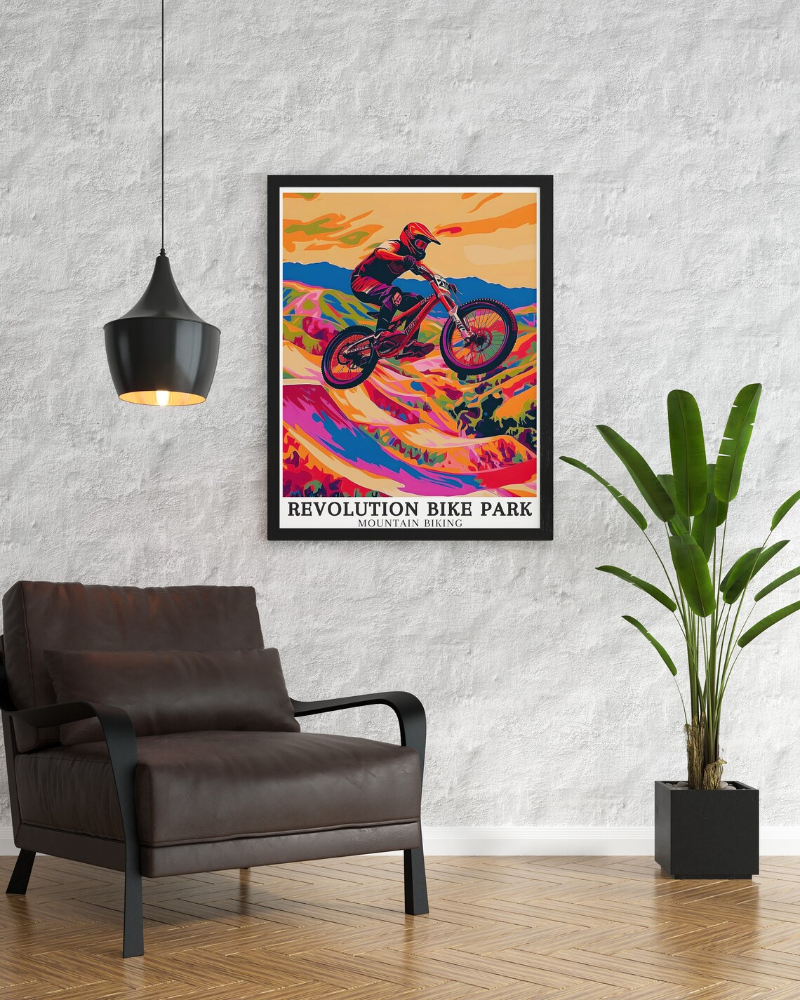 Revolution Bike Park Mountain Biking Jump Colorful Pop Art Poster - Image 3