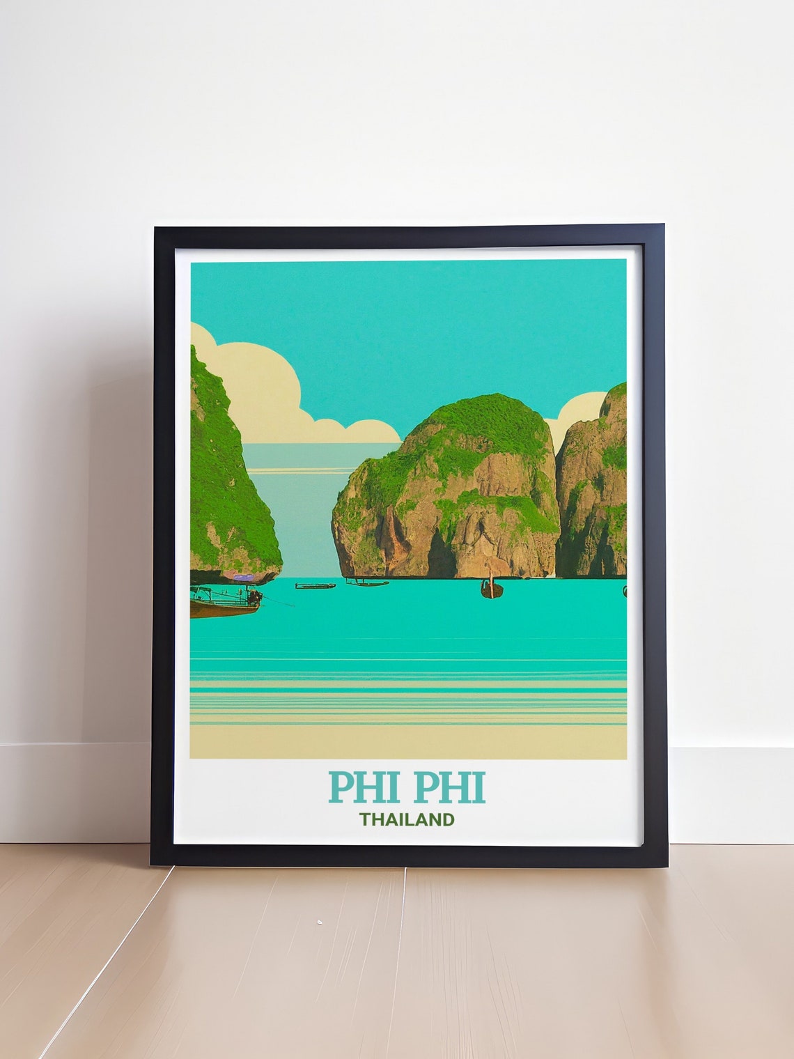 Phi Phi Islands Maya Bay Limestone Cliffs Thailand Travel Poster - Image 4