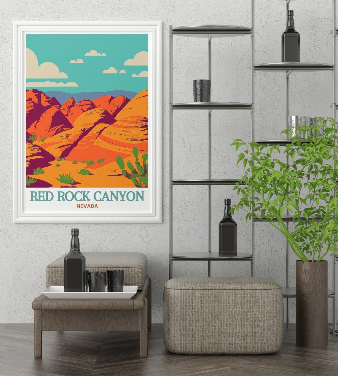 Red Rock Canyon Nevada Calico Hills Pop Art Desert Colors Poster - Image 2