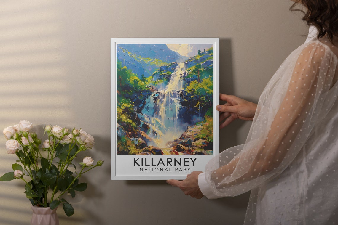 Killarney National Park Torc Waterfall Lush Green Woodland Poster - Image 2