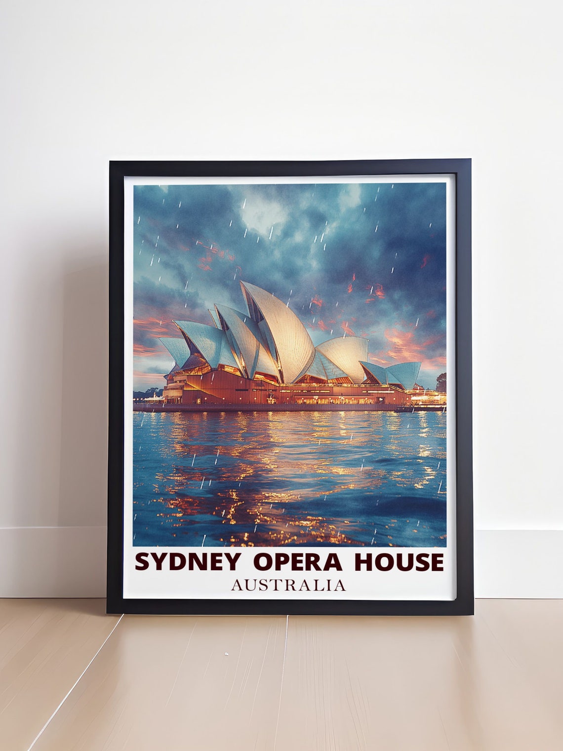 Sydney Opera House Watercolor Sunset Glow Over Sydney Harbour Poster - Image 4