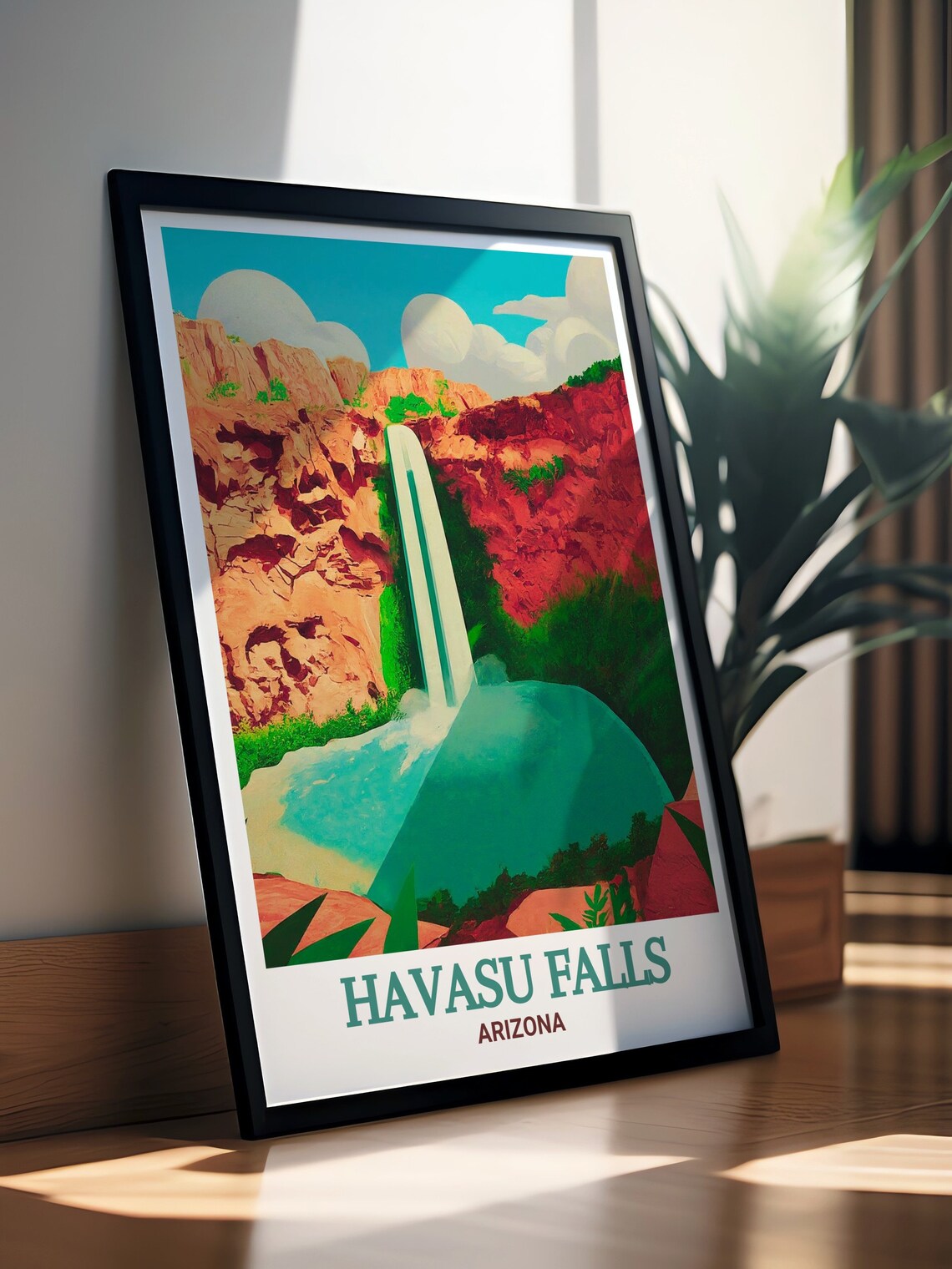Havasu Falls Arizona Red Rocks Waterfall Canyon Vintage Travel Poster - Image 3