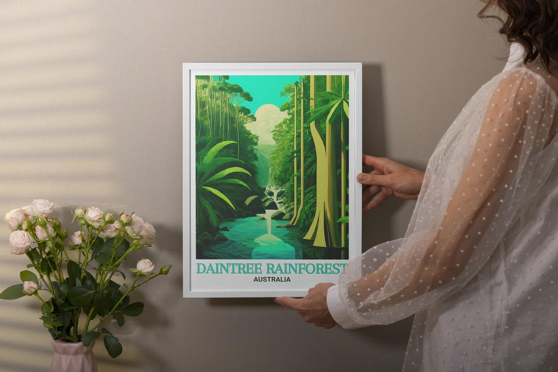 Daintree Rainforest Australia Lush Jungle Stream Vintage Travel Poster - Image 2