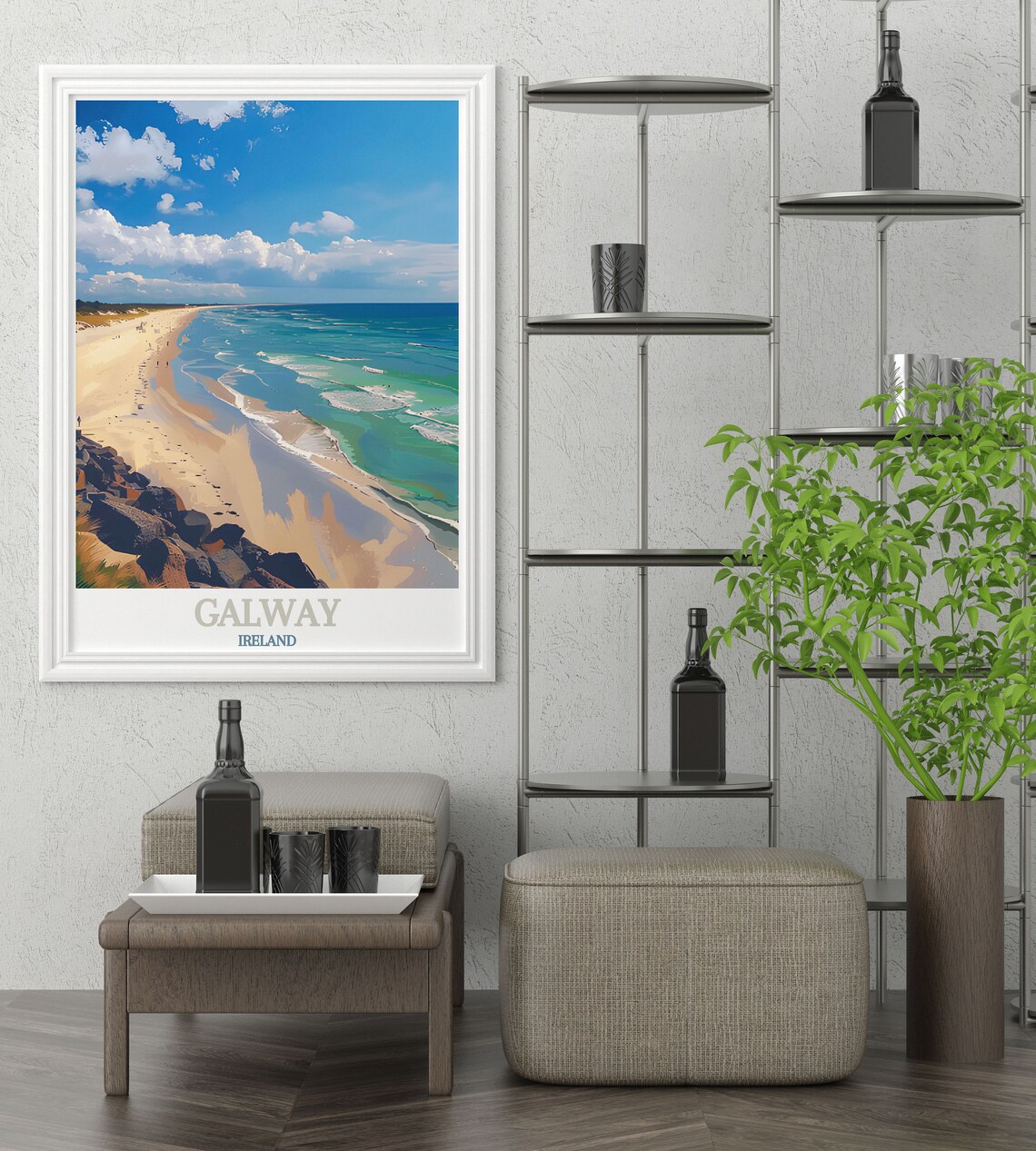 Galway Ireland Silverstrand Beach Turquoise Waves Travel Poster - Image 3
