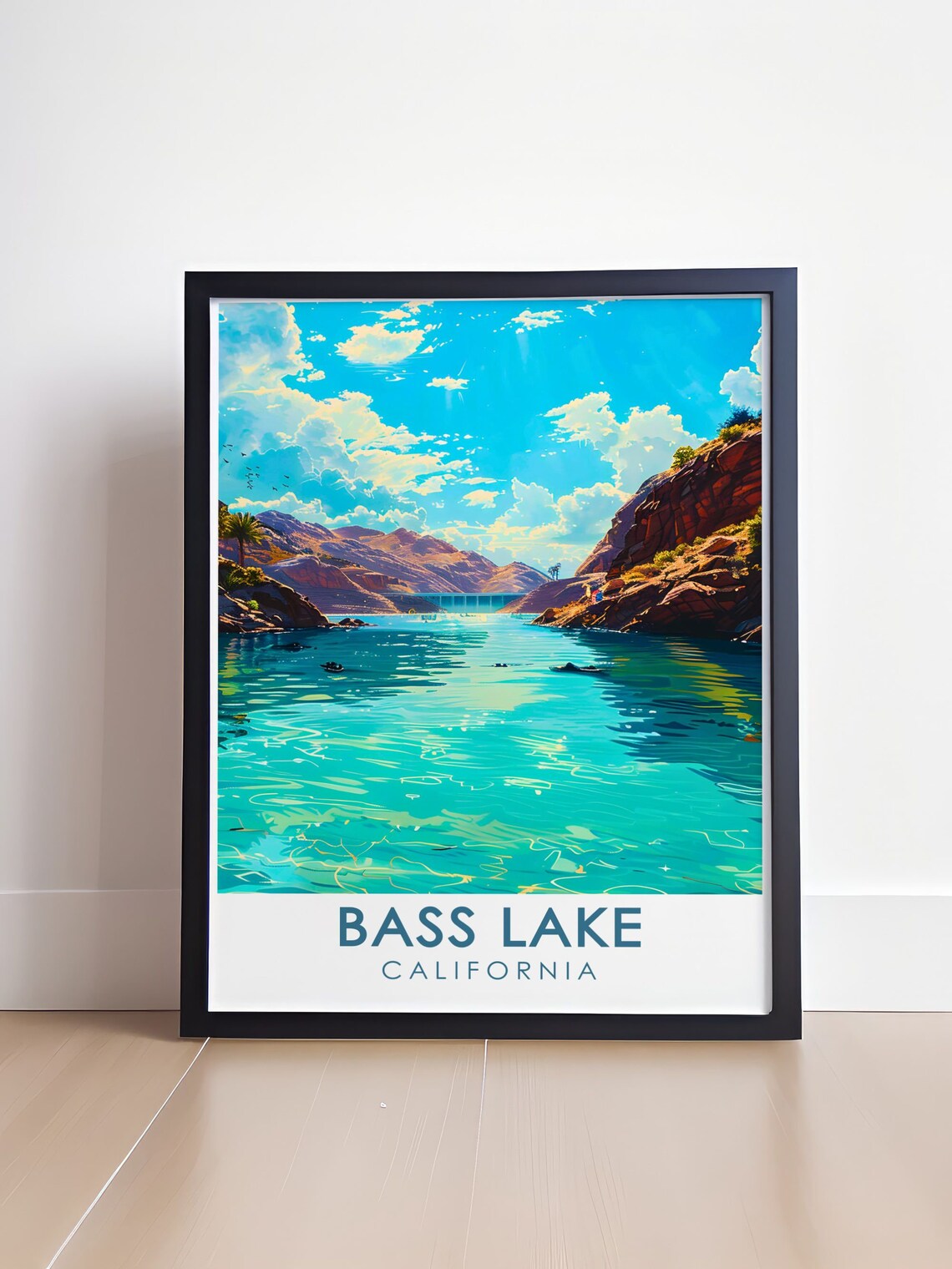 Bass Lake California Turquoise Canyon Dam Sparkling Lake Poster - Image 4
