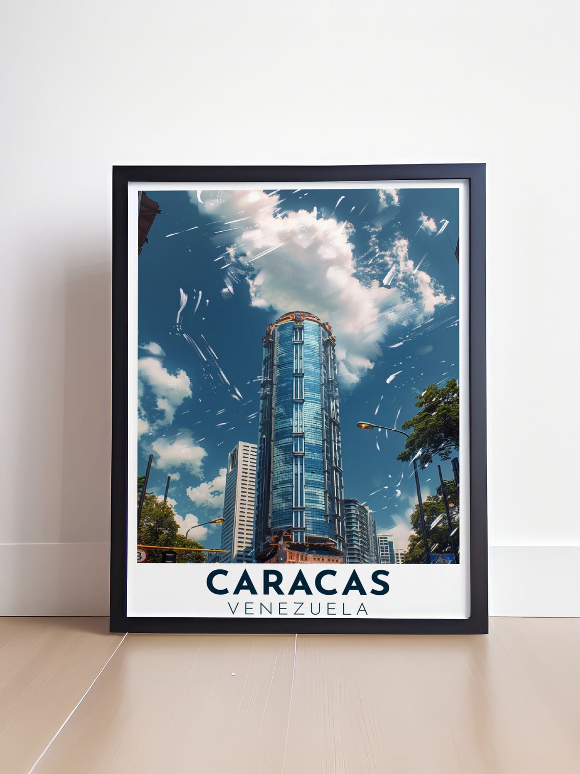 Caracas Parque Central Twin Skyscrapers Blue Sky Travel Poster - Image 4