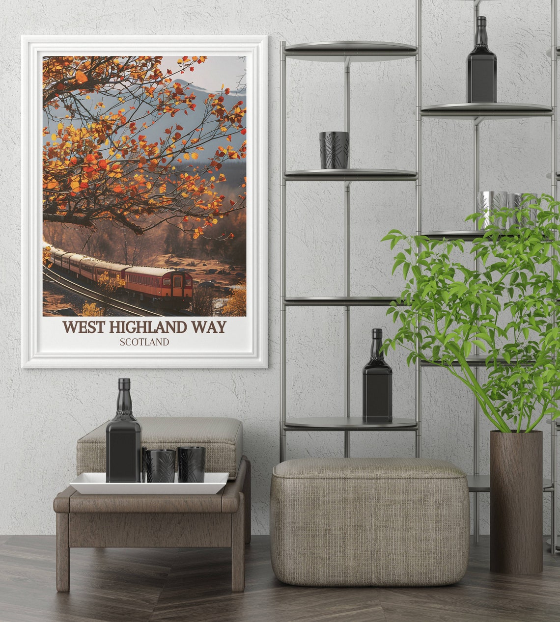 West Highland Way Scotland Autumn Railway Golden Leaves Poster - Image 3