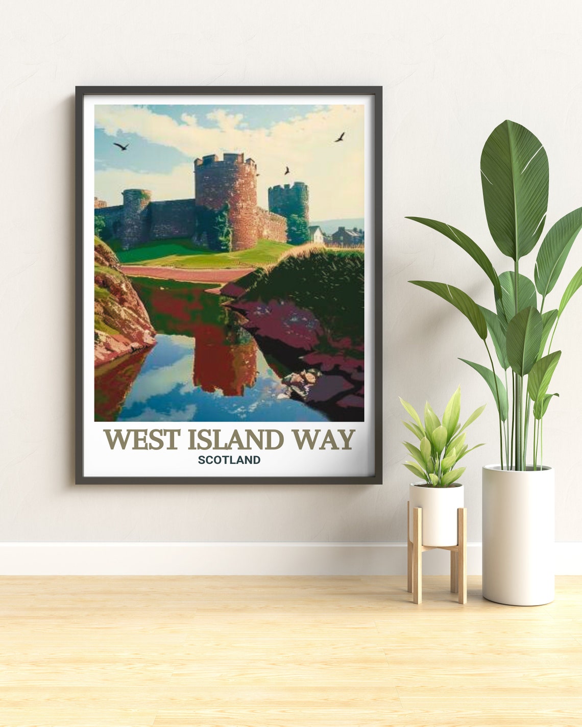 West Island Way Rothesay Castle Moat Reflection Isle Of Bute Poster - Image 3